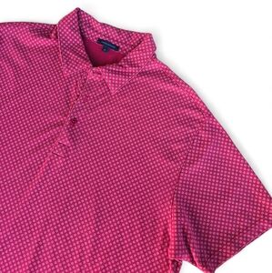 Patrick Assaraf Red Dot Flower Pima Cotton Polo Size Medium